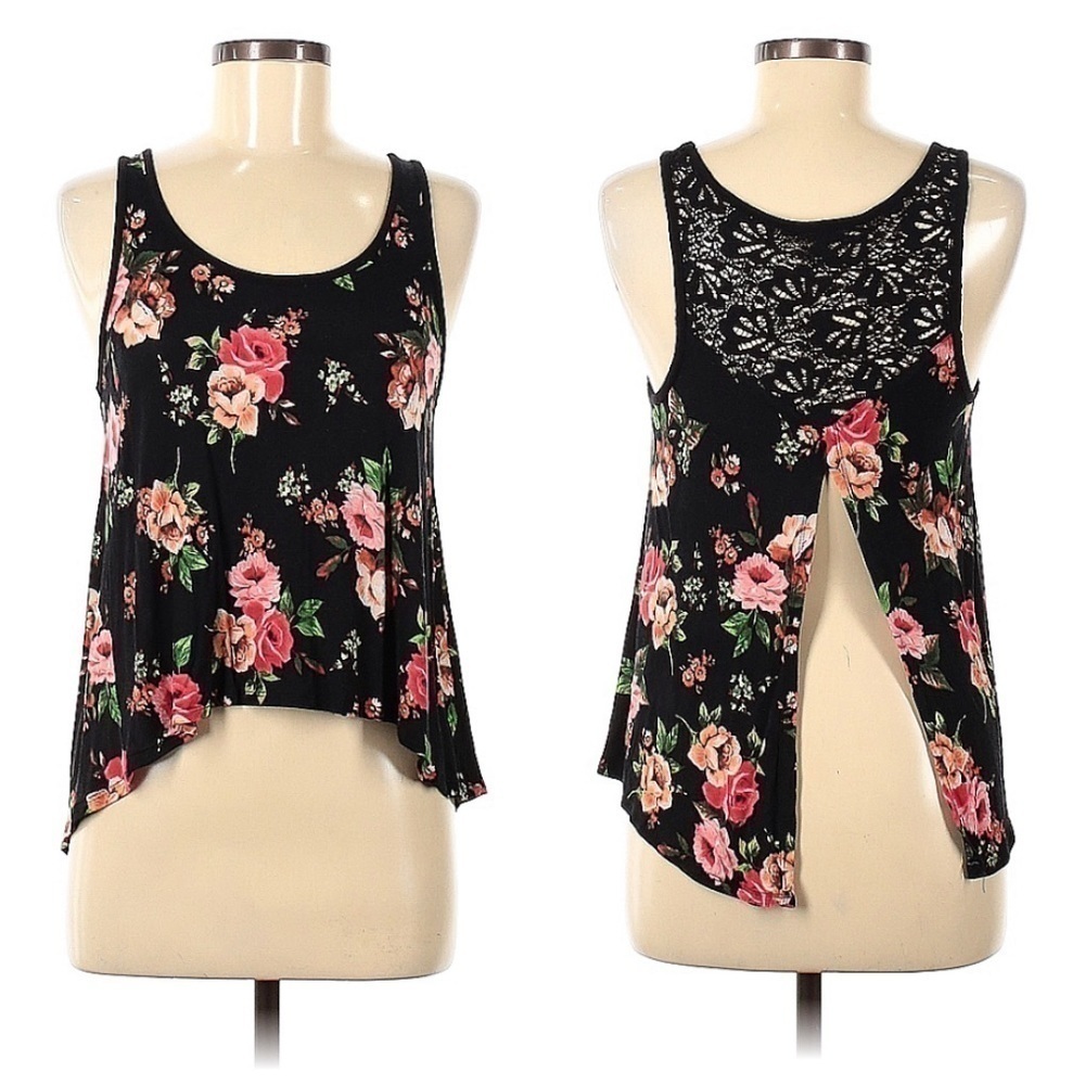 Ambiance Floral Open Back Crop Top | SIZE M